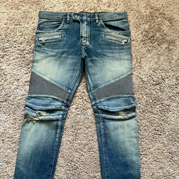 Balmain Biker Denim Jeans - Picture 1 of 5